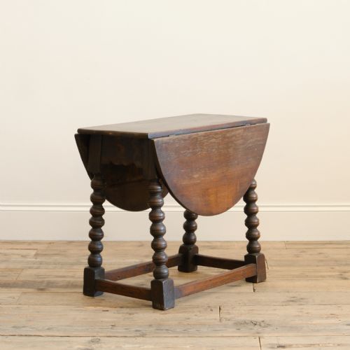 ANTIQUE OVAL BOBBIN DROP LEAF TABLE - ADDITIONAL PHOTO 14