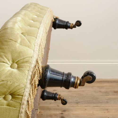 19TH CENTURY COUNTRY HOUSE SOFA IN SAGE VELVET - ADDITIONAL PHOTO 10