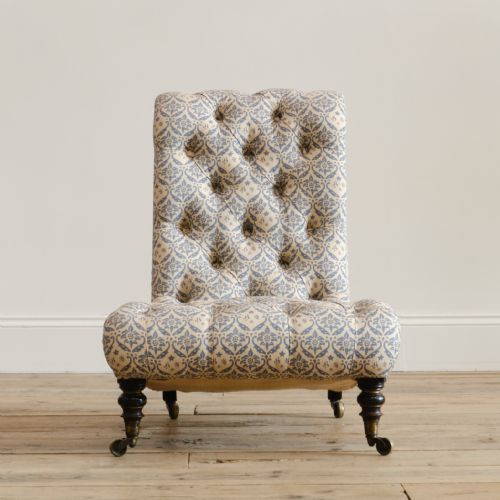 19TH CENTURY HOWARD AND SONS SLIPPER CHAIR - ADDITIONAL PHOTO 5