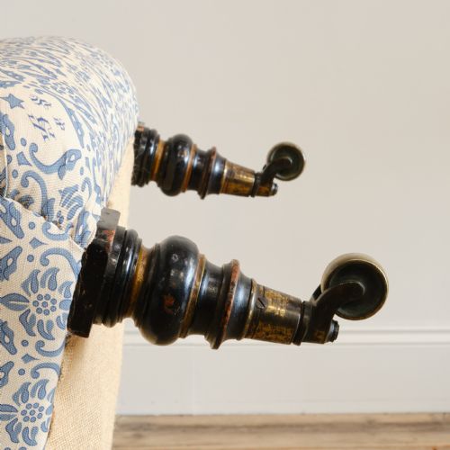19TH CENTURY HOWARD AND SONS SLIPPER CHAIR - ADDITIONAL PHOTO 7