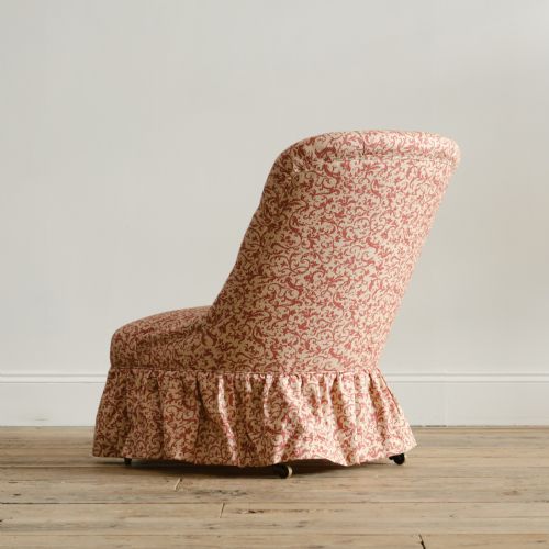 A LARGE MID 19TH CENTURY WALNUT SLIPPER CHAIR C1860 - ADDITIONAL PHOTO 3