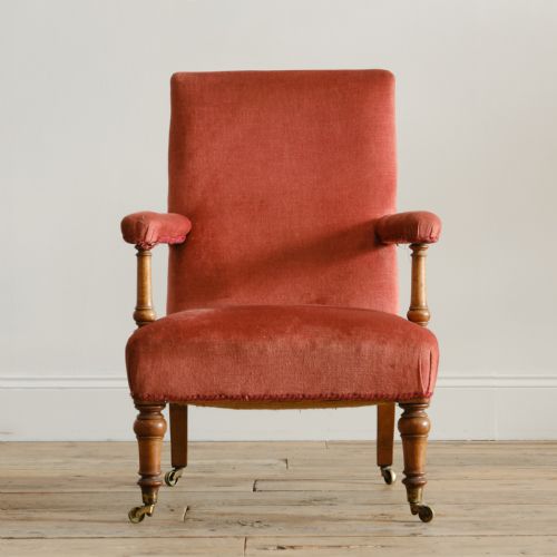 MID 19TH CENTURY HOWARD STYLE OPEN ARMCHAIR - ADDITIONAL PHOTO 1