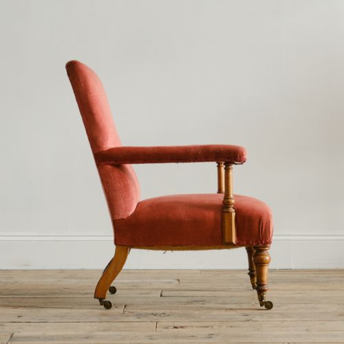 MID 19TH CENTURY HOWARD STYLE OPEN ARMCHAIR - ADDITIONAL PHOTO 2