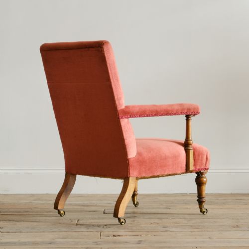 MID 19TH CENTURY HOWARD STYLE OPEN ARMCHAIR - ADDITIONAL PHOTO 3