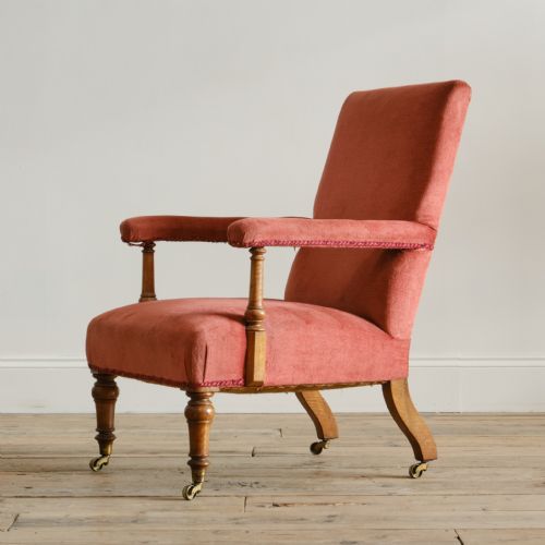 MID 19TH CENTURY HOWARD STYLE OPEN ARMCHAIR - ADDITIONAL PHOTO 4