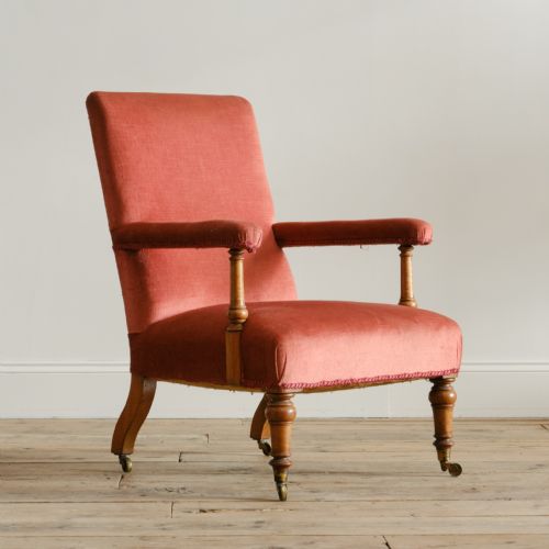 MID 19TH CENTURY HOWARD STYLE OPEN ARMCHAIR - ADDITIONAL PHOTO 5