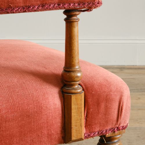 MID 19TH CENTURY HOWARD STYLE OPEN ARMCHAIR - ADDITIONAL PHOTO 6