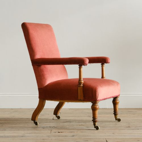 MID 19TH CENTURY HOWARD STYLE OPEN ARMCHAIR - ADDITIONAL PHOTO 7