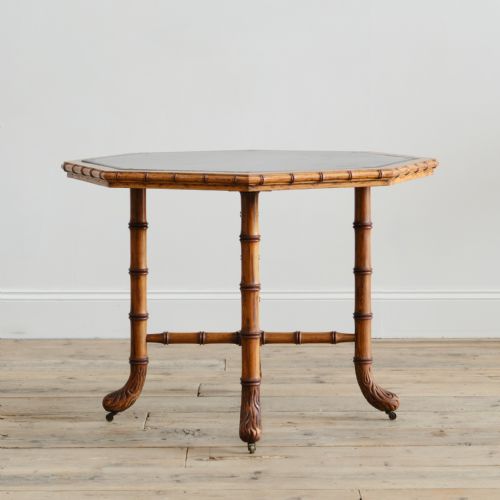 HOWARD AND SONS FAUX BAMBOO PINE CENTRE TABLE - ADDITIONAL PHOTO 1