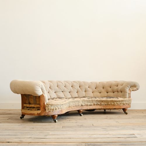 HOWARD AND SONS CRESCENT CHESTERFIELD SOFA C1860 - ADDITIONAL PHOTO 1
