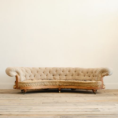 HOWARD AND SONS CRESCENT CHESTERFIELD SOFA C1860 - ADDITIONAL PHOTO 2