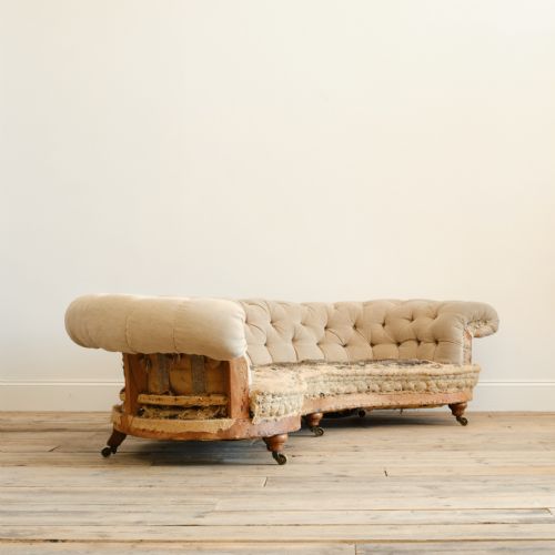 HOWARD AND SONS CRESCENT CHESTERFIELD SOFA C1860 - ADDITIONAL PHOTO 3