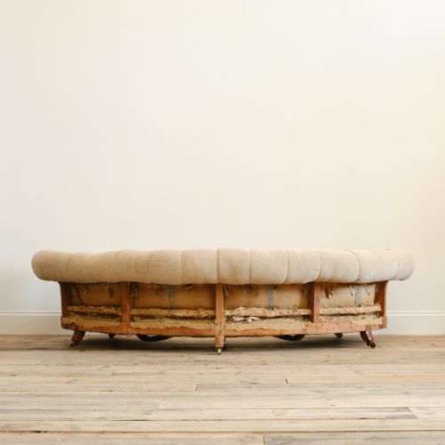 HOWARD AND SONS CRESCENT CHESTERFIELD SOFA C1860 - ADDITIONAL PHOTO 6
