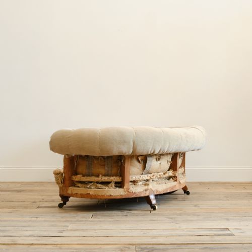 HOWARD AND SONS CRESCENT CHESTERFIELD SOFA C1860 - ADDITIONAL PHOTO 8