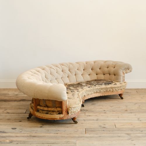 HOWARD AND SONS CRESCENT CHESTERFIELD SOFA C1860 - ADDITIONAL PHOTO 10
