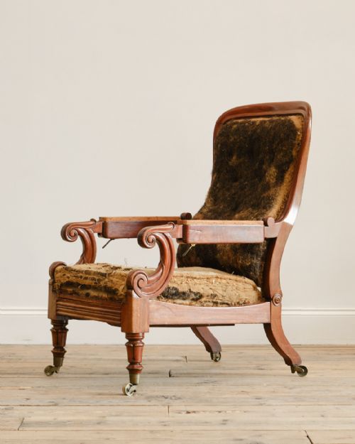 WILLIAM IV MAHOGANY RECLINING ARMCHAIR - ADDITIONAL PHOTO 5