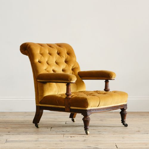 19th century holland and sons open armchair - CATEGORY: ANTIQUE CHAIRS - DATED 1860