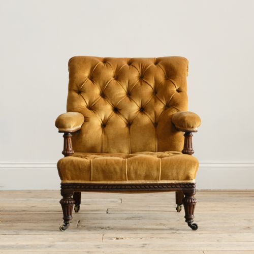 19TH CENTURY HOLLAND AND SONS OPEN ARMCHAIR - ADDITIONAL PHOTO 1