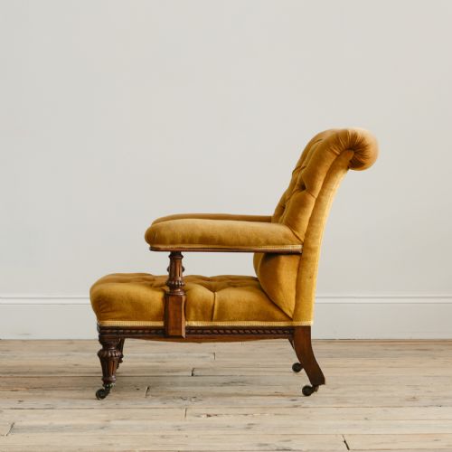 19TH CENTURY HOLLAND AND SONS OPEN ARMCHAIR - ADDITIONAL PHOTO 3