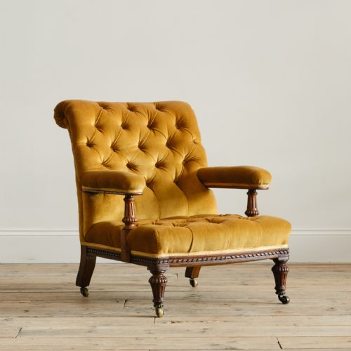 19TH CENTURY HOLLAND AND SONS OPEN ARMCHAIR - ADDITIONAL PHOTO 6