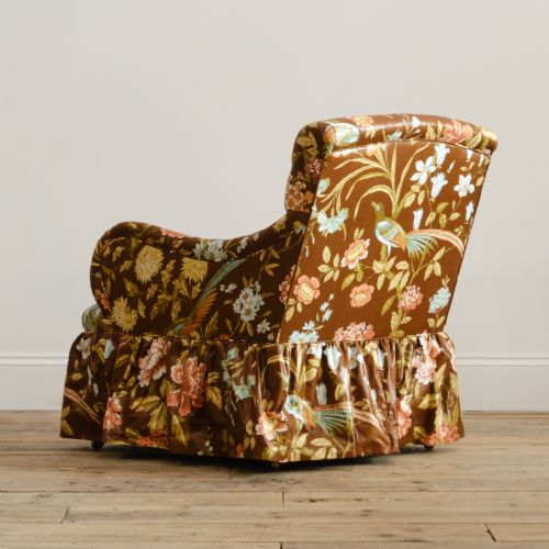 ANTIQUE WHYTOCK REID ARMCHAIR IN VINTAGE SANDERSON FLORAL CHINTZ - ADDITIONAL PHOTO 4