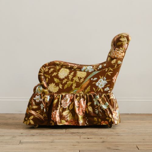 ANTIQUE WHYTOCK REID ARMCHAIR IN VINTAGE SANDERSON FLORAL CHINTZ - ADDITIONAL PHOTO 6
