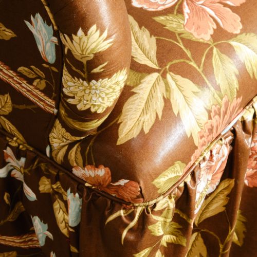ANTIQUE WHYTOCK REID ARMCHAIR IN VINTAGE SANDERSON FLORAL CHINTZ - ADDITIONAL PHOTO 11