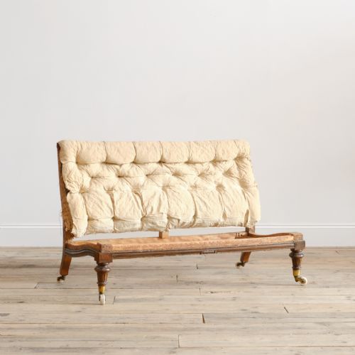 19th century howard style slipper sofa - CATEGORY: ANTIQUE SOFAS - DATED 1870