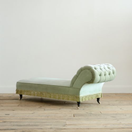 19TH CENTURY COUNTRY HOUSE DAYBED IN GREEN VELVET - ADDITIONAL PHOTO 1