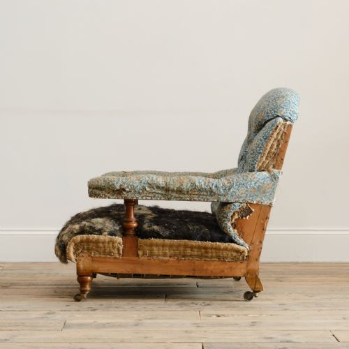 HOWARD AND SONS OPEN ARMCHAIR FROM POWDERHAM CASTLE DEVON - ADDITIONAL PHOTO 2