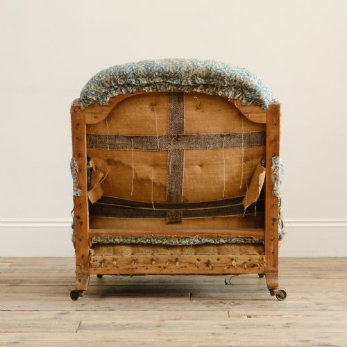 HOWARD AND SONS OPEN ARMCHAIR FROM POWDERHAM CASTLE DEVON - ADDITIONAL PHOTO 3