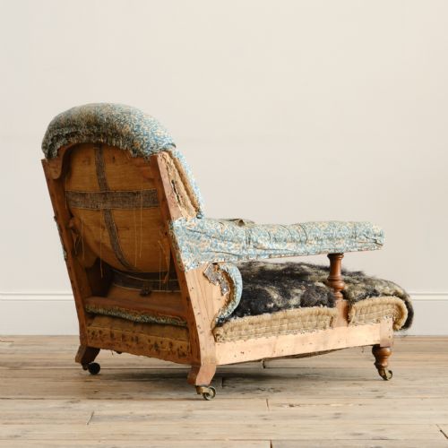 HOWARD AND SONS OPEN ARMCHAIR FROM POWDERHAM CASTLE DEVON - ADDITIONAL PHOTO 4