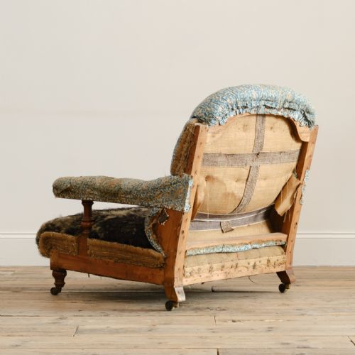 HOWARD AND SONS OPEN ARMCHAIR FROM POWDERHAM CASTLE DEVON - ADDITIONAL PHOTO 5