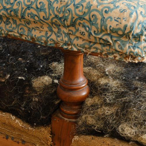 HOWARD AND SONS OPEN ARMCHAIR FROM POWDERHAM CASTLE DEVON - ADDITIONAL PHOTO 11
