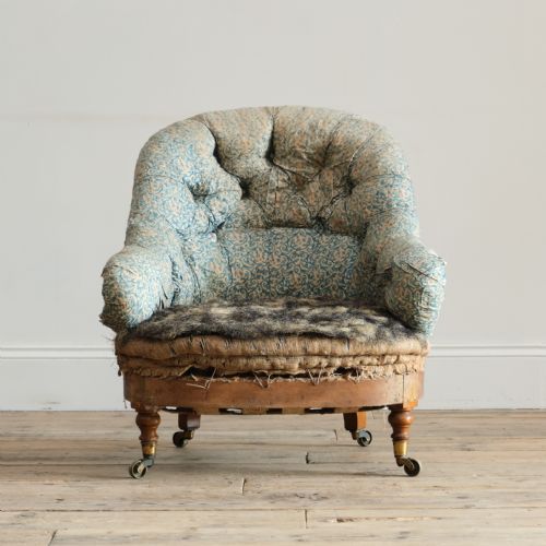 HOWARD AND SONS ARMCHAIR FROM POWDERHAM CASTLE DEVON - ADDITIONAL PHOTO 2