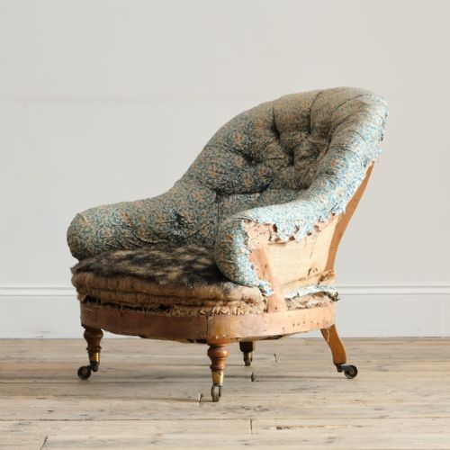 HOWARD AND SONS ARMCHAIR FROM POWDERHAM CASTLE DEVON - ADDITIONAL PHOTO 3