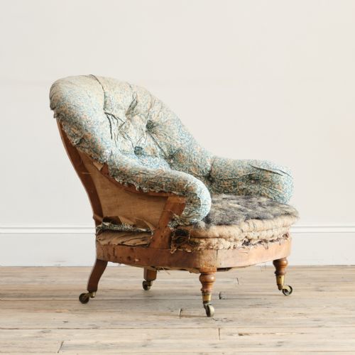HOWARD AND SONS ARMCHAIR FROM POWDERHAM CASTLE DEVON - ADDITIONAL PHOTO 8