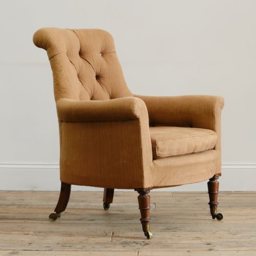 william iv library armchair from powderham castle devon - CATEGORY: ANTIQUE CHAIRS - DATED REGENCY