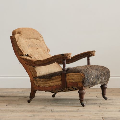 19TH CENTURY HOWARD STYLE OPEN ARMCHAIR - ADDITIONAL PHOTO 2