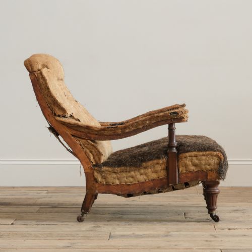 19TH CENTURY HOWARD STYLE OPEN ARMCHAIR - ADDITIONAL PHOTO 3
