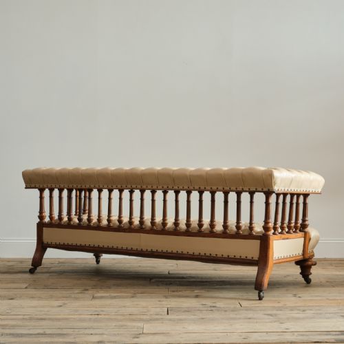 LARGE 19TH CENTURY OPEN ARM SOFA - ADDITIONAL PHOTO 4
