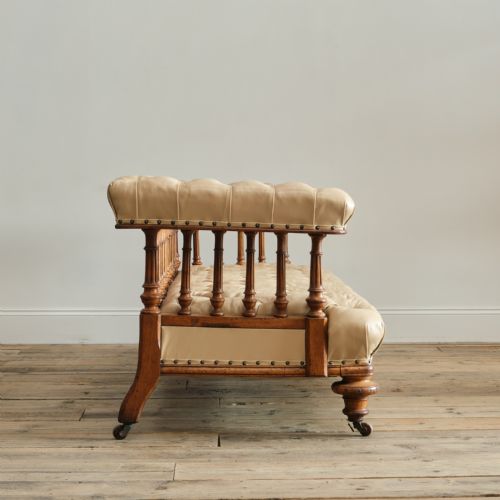 LARGE 19TH CENTURY OPEN ARM SOFA - ADDITIONAL PHOTO 5