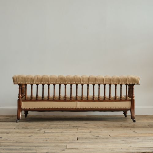 LARGE 19TH CENTURY OPEN ARM SOFA - ADDITIONAL PHOTO 6