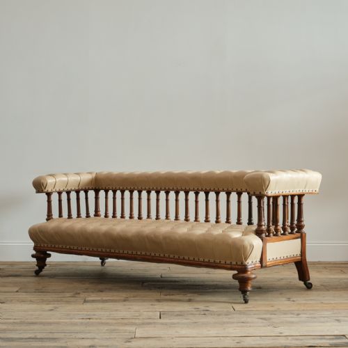 LARGE 19TH CENTURY OPEN ARM SOFA - ADDITIONAL PHOTO 7