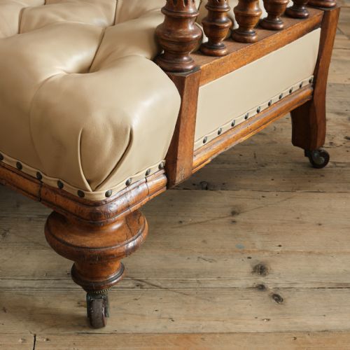 LARGE 19TH CENTURY OPEN ARM SOFA - ADDITIONAL PHOTO 8