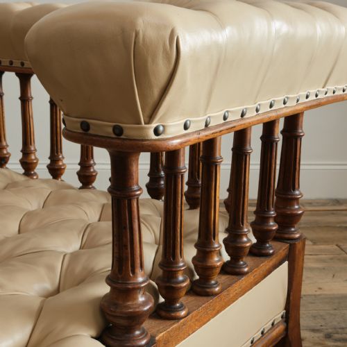LARGE 19TH CENTURY OPEN ARM SOFA - ADDITIONAL PHOTO 9