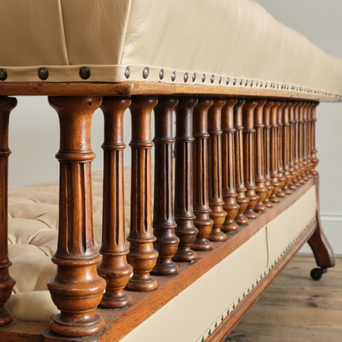LARGE 19TH CENTURY OPEN ARM SOFA - ADDITIONAL PHOTO 11