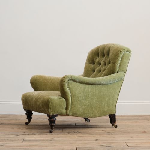 19TH CENTURY HOWARD SONS STYLE 'BRIDGEWATER' ARMCHAIR - ADDITIONAL PHOTO 1