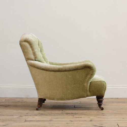 19TH CENTURY HOWARD SONS STYLE 'BRIDGEWATER' ARMCHAIR - ADDITIONAL PHOTO 4