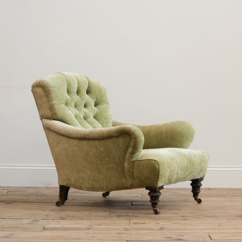 19TH CENTURY HOWARD SONS STYLE 'BRIDGEWATER' ARMCHAIR - ADDITIONAL PHOTO 5